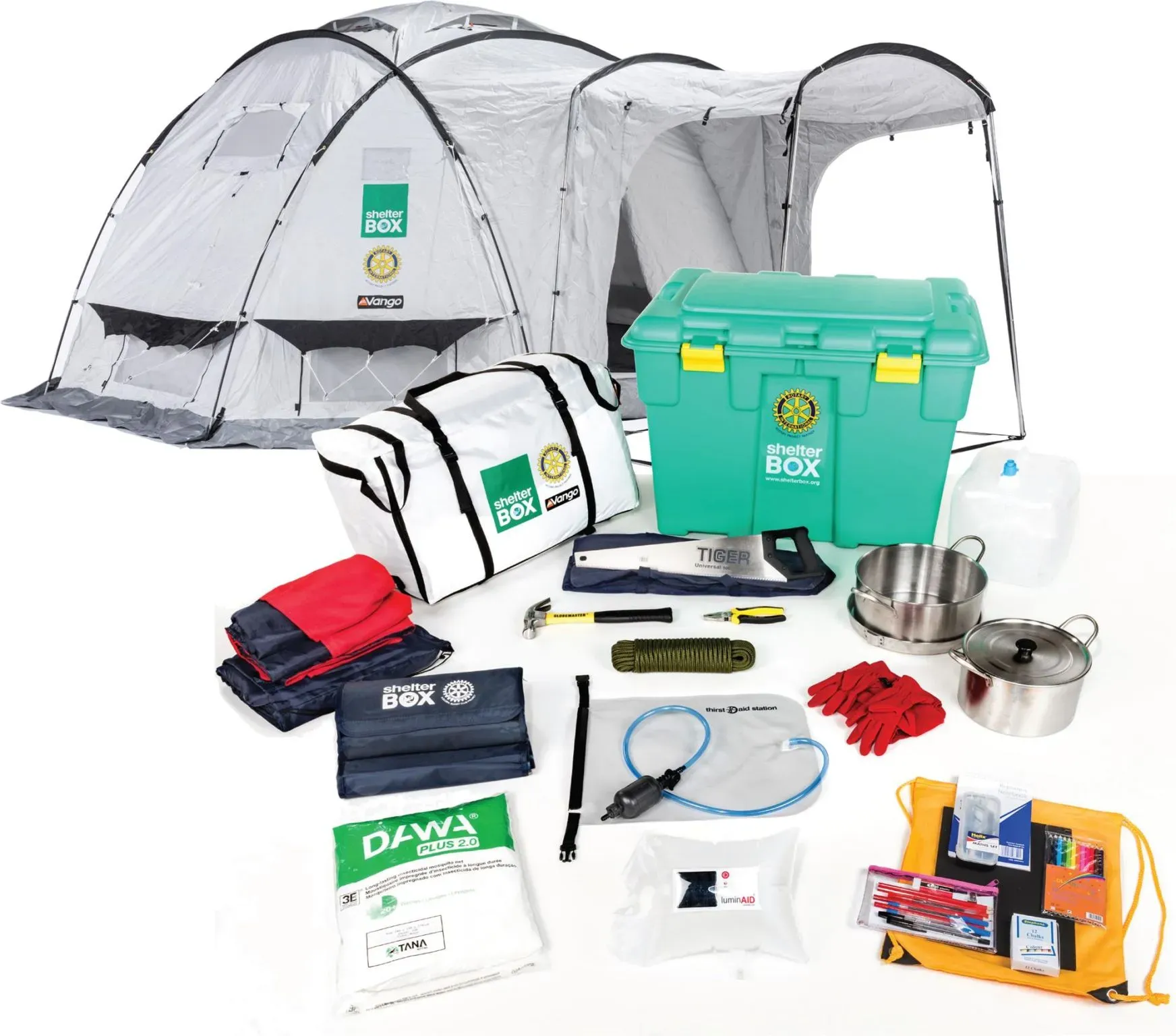 Kit d'urgence ShelterBox financé par le Rotary Club Mérignac